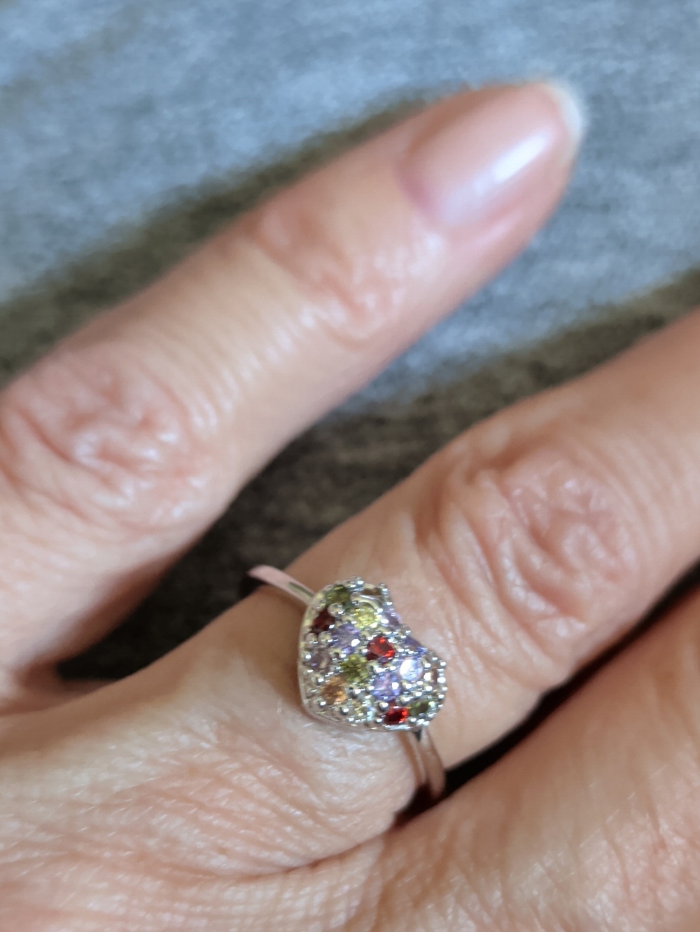 Multicolor Heart Cluster Ring - Women Jewelry